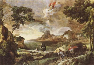 DUGHET, Gaspard Landscape with St Augustine and the Mystery of the Trinity (mk08) Norge oil painting art